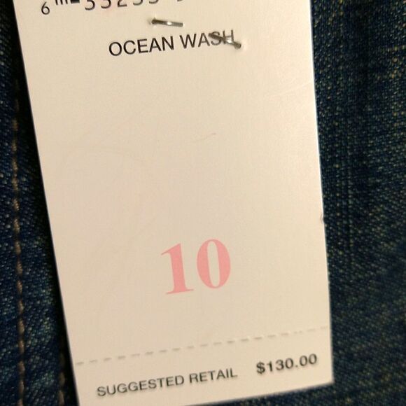 Dana Buchman cropped  ocean wash  jeans with fringe (NWT) size 10 Boho Chic - Picture 9 of 9